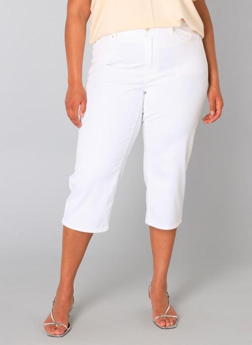 Witte capri Umay van Yesta Maat 46 nu €37,50, Kleding | Dames, Broeken en Pantalons, Nieuw, Maat 46/48 (XL) of groter, Wit, Driekwart
