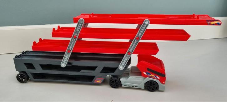 Hot Wheels Transporter Vrachtwagen, Mega Truck/ Hauler, Kinderen en Baby's, Speelgoed | Racebanen, Gebruikt, Racebaan, Handmatig