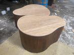Salontafel set mari travertin organische vorm hoge korting, Huis en Inrichting, Tafels | Salontafels, Ophalen, Nieuw, Ovaal, Minder dan 50 cm