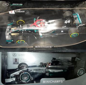 Minichamps 1:18 F1 Lewis Hamilton 2019 Monaco + 2014 China beschikbaar voor biedingen