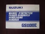 Suzuki GS1100E 1981/1982 motorfiets handleiding GS 1100 E, Motoren, Handleidingen en Instructieboekjes, Ophalen of Verzenden, Suzuki