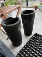 Gratis twee zwarte bloempotten, Tuin en Terras, Ophalen, Zo goed als nieuw, Rond, Minder dan 25 cm