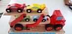 car-transporter houten speelgoed, Kinderen en Baby's, Ophalen of Verzenden, Zo goed als nieuw, Duw- of Trekspeelgoed