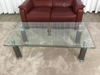Glazen salon tafel, Huis en Inrichting, 100 tot 150 cm, Zo goed als nieuw, Minder dan 50 cm, Rechthoekig