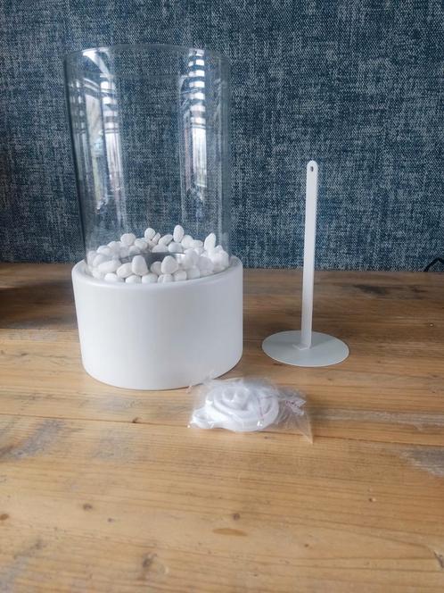 Bio ethanol table top tafelhaard, Huis en Inrichting, Woonaccessoires | Kandelaars en Kaarsen, Nieuw, Minder dan 25 cm, Wit, Ophalen