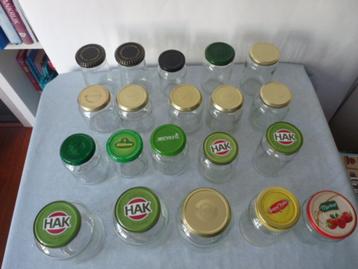 20 glazen potten asorti met schroefdeksel jam-inmaak-bewaar beschikbaar voor biedingen