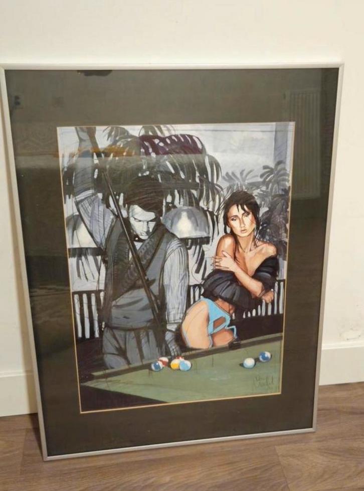 Nico Vrielink - 8 Ball - Zijzak / The Pool Table - 1989, Antiek en Kunst, Kunst | Litho's en Zeefdrukken, Ophalen