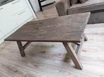Industrieel houten salontafel, Huis en Inrichting, Tafels | Salontafels, 100 tot 150 cm, Zo goed als nieuw, Minder dan 50 cm, Rechthoekig
