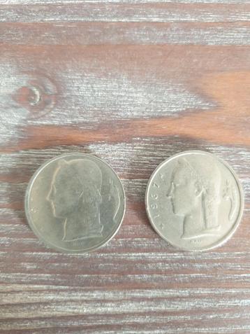 2 Belgische munten - 5 frank 1967/1974 beschikbaar voor biedingen