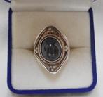 Zilveren vintage ring met steen maat 17.75 nr.1119, Verzenden, Zo goed als nieuw, 17 tot 18, Dame
