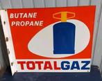 Total Gaz dubbelzijdig emaille bord 1973, Antiek en Kunst, Ophalen of Verzenden