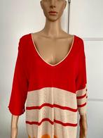 J142 Nieuw fijn-gebreide trui maat L=42/44 top rood/beige, Maat 42/44 (L), Nieuw, Ophalen of Verzenden, Blutime