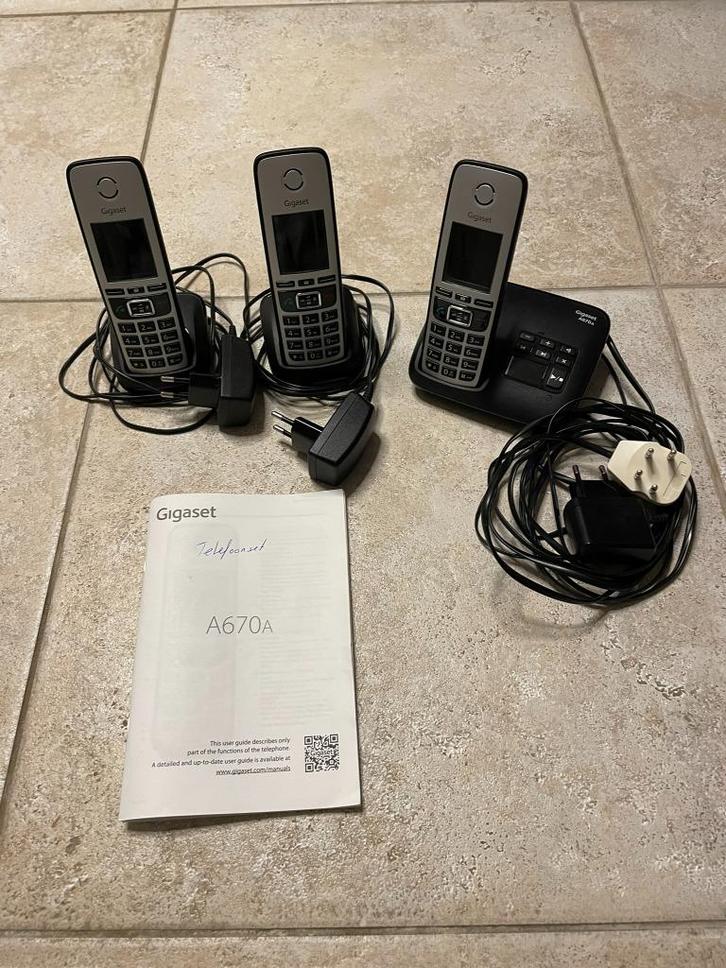 Gigaset A670A trio draadloze telefoons met antwoordapp., Telecommunicatie, Vaste telefoons | Handsets en Draadloos, Gebruikt, 3 handsets