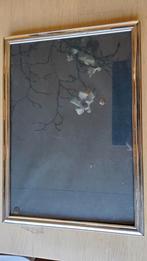 Oude retro zilver kleur fotolijstje brede rand., Ophalen of Verzenden