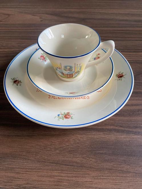 Antiek Société Céramique Maastricht communie set, Antiek en Kunst, Antiek | Servies compleet, Ophalen of Verzenden