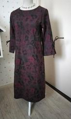 Nieuw,CadaDia,  bordeaux-zwart bloemen print jurk,  maat 38., Maat 38/40 (M), CadaDia, Overige kleuren, Nieuw