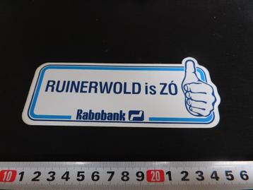 sticker RUINERWOLD is ZÓ    Rabobank  beschikbaar voor biedingen