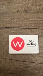 -€10,- Korting Wehkamp geldig op hele assortiment!, Tickets en Kaartjes, Kortingen en Cadeaubonnen, Eén persoon, Cadeaubon, Warenhuis- of Winkelbon