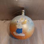 B736 oude kerstbal multi handbeschilderd met engelen,, Ophalen of Verzenden, Gebruikt