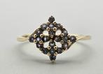 Gouden Vintage ring met edelsteen tanzaniet. 2025/352., Ophalen of Verzenden, Overige materialen, Ring, Met edelsteen