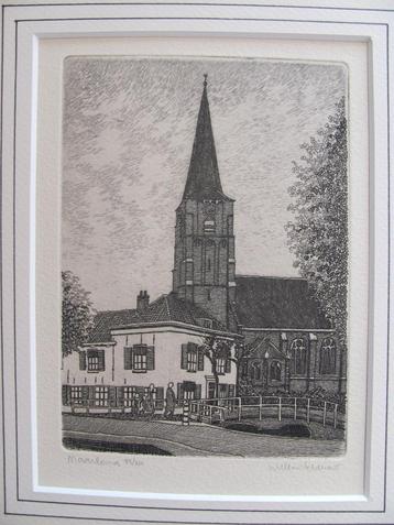 Maasland - gesigneerde ets - Willem Veldhorst beschikbaar voor biedingen
