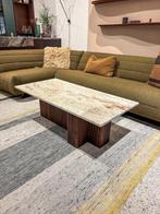 Salontafel noten met graniet, Ophalen, 100 tot 150 cm, 50 tot 100 cm, Zo goed als nieuw