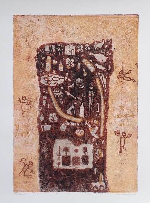 Hans Buining (1934) - Ets Levensboom (1991), Antiek en Kunst, Kunst | Etsen en Gravures, Ophalen of Verzenden