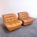 2 leren fauteuils lounge chair space age vintage jaren 60 70, Ophalen, 50 tot 75 cm, Gebruikt, Vintage design