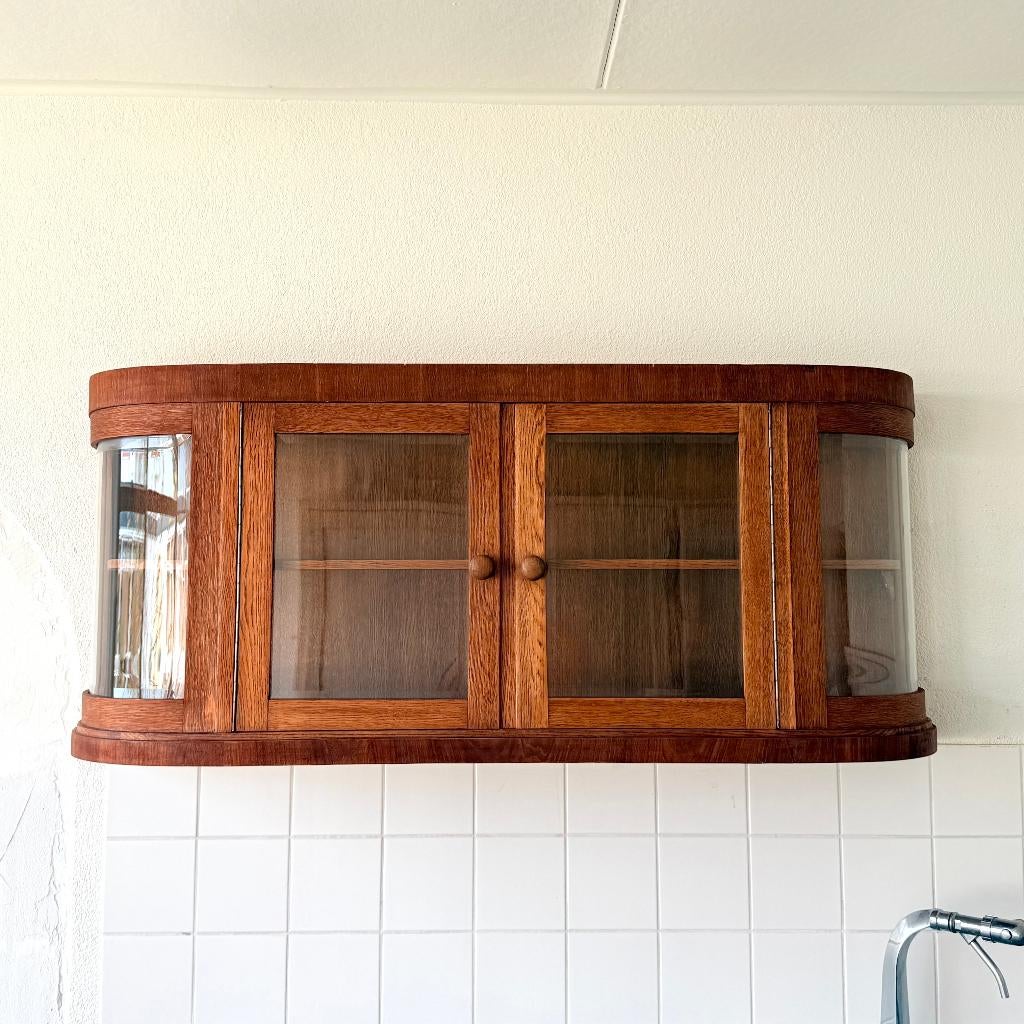Sierlijke hangvitrine “Adele” in art deco stijl, Huis en Inrichting, Kasten | Vitrinekasten, D, Met deur(en), 100 tot 150 cm, Art deco