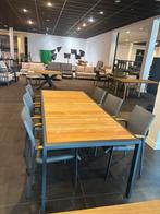 Tuinset: Aluminium/Teak tafel met 6 aluminium stoelen, Eettafel, 6 zitplaatsen, Aluminium, Ophalen of Verzenden