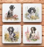 Munsterlander Aquarel onderzetters met houder, Ophalen of Verzenden, Nieuw, Glas of Kopje