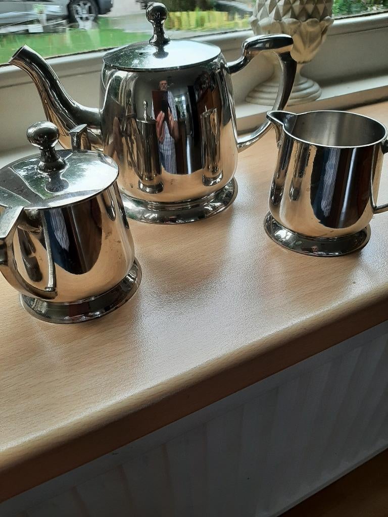 verzilverd theestel, Antiek en Kunst, Ophalen of Verzenden