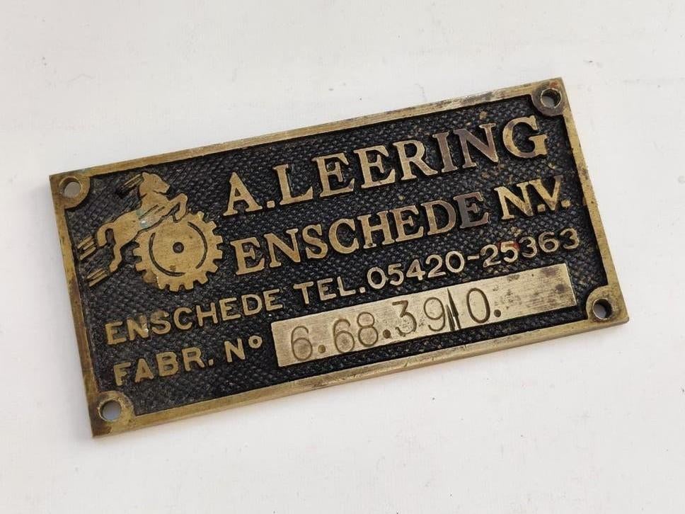 Bronzen bordje Leering Almelo, Ophalen of Verzenden, Overige onderwerpen