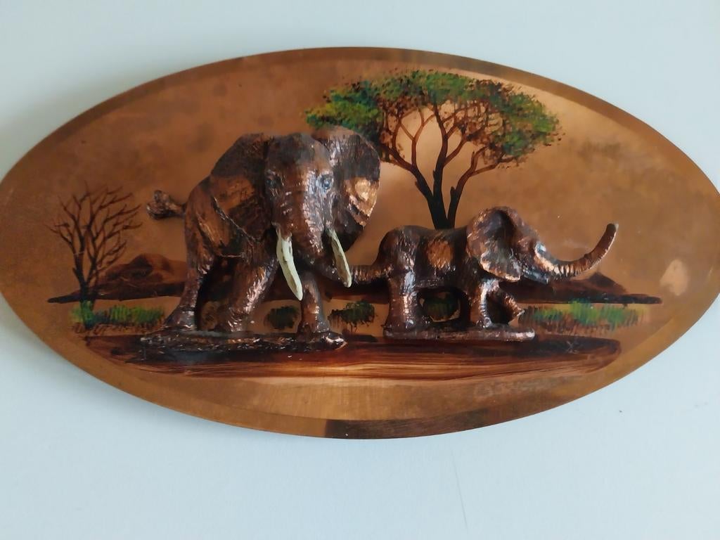 Vintage oude kunst olifant, Ophalen of Verzenden