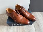 Nette heren schoenen cognac leer mt 46, Bruin, Ophalen of Verzenden, Zo goed als nieuw, Veterschoenen