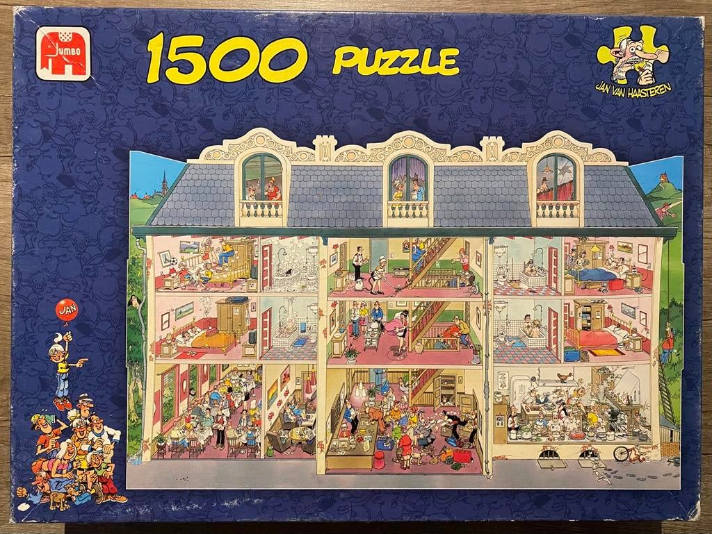 Jan van Haasteren puzzel 1500stukjes het hotel, Ophalen of Verzenden, 500 t/m 1500 stukjes, Zo goed als nieuw