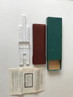 Wiskundige rekenliniaal in leren mapje, Ophalen, Zo goed als nieuw