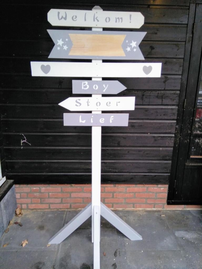 Te Huur:  Geboortebord Jongen, Ophalen, Zo goed als nieuw, Geboortebord