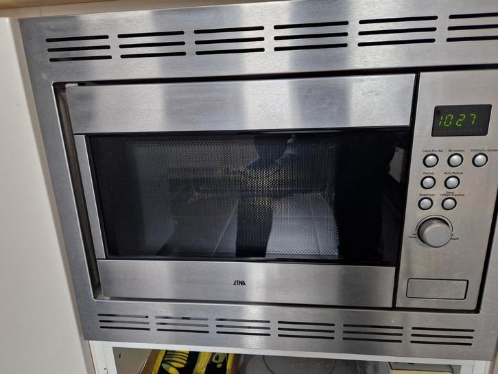 Etna Inbouw Combimagnetron - RVS, Witgoed en Apparatuur, Magnetrons, Gebruikt, Inbouw, Combimagnetron, 60 cm of meer, Grill, Hete lucht