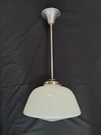 Art Deco/ Bauhaus plafondlamp met glazen kap, Gebruikt, 50 tot 75 cm, Art Deco Bauhaus jaren '30, Ophalen of Verzenden