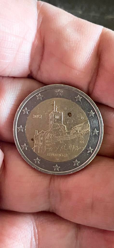 munt:  2,- €  DUITSLAND  ‘KASTEEL WARTBURG’  D, Postzegels en Munten, Munten | Europa | Euromunten, Ophalen of Verzenden, Duitsland
