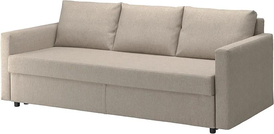 Ikea FRIHETEN 3-zits slaapbank Hyllie beige, Ophalen, Gebruikt, Beige, Tweepersoons