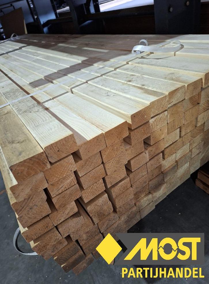 Vuren geschaafd 44 x 70 mm 360 cm, Doe-het-zelf en Verbouw, Hout en Planken, Nieuw, Balk, Vuren, 300 cm of meer, 25 tot 50 mm