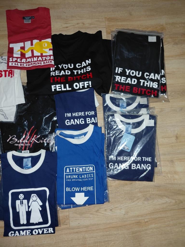Restpartij 30 Nieuwe Funshirts - Veel Maat S, Kleding | Heren, Ophalen of Verzenden, Nieuw, Maat 46 (S) of kleiner