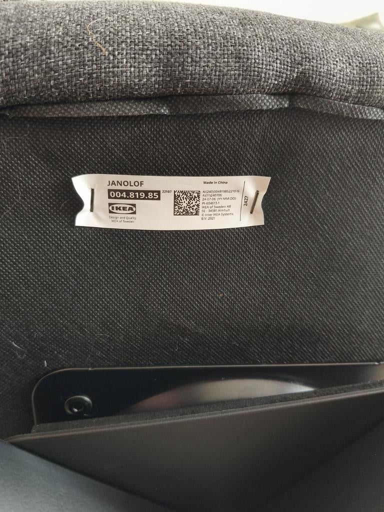 4 stuks Ikea draaifauteuil Janolof donkergrijs, Huis en Inrichting, Ophalen, Gebruikt, Vier, Stof