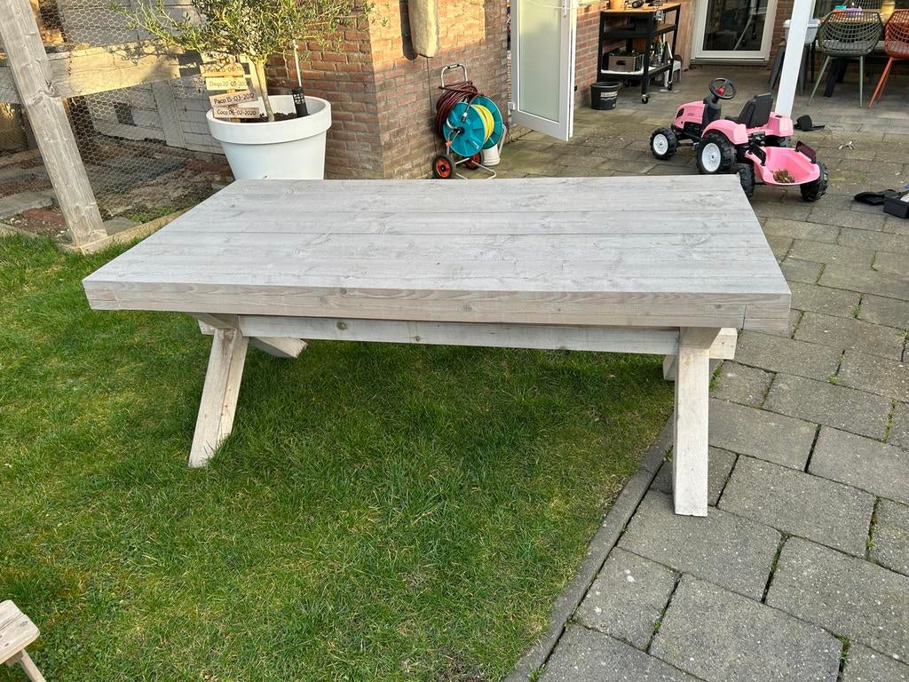 Houten tuintafel, Tuin en Terras, Ophalen, Gebruikt, Rechthoekig, Hout