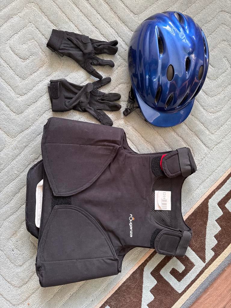 Aussie 21 rijhelm, maat S, Fougaza lichaamsbeschermer 12/14j, Ophalen of Verzenden, Dressuur, Overige typen