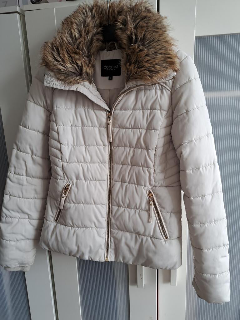 Dames jas ecru Coolcat S, Kleding | Dames, Jassen | Winter, Ophalen of Verzenden, Zo goed als nieuw, Maat 38/40 (M), Beige