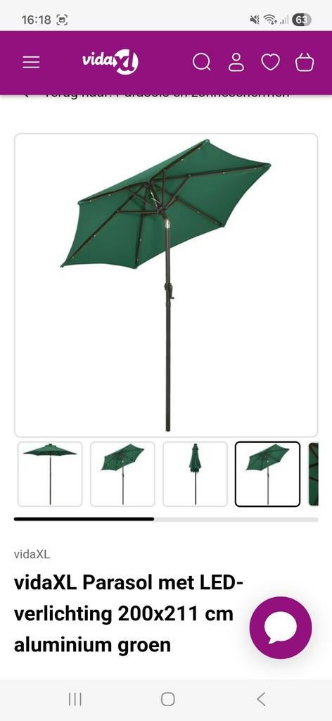 Zweefparasol met led verlichting, Ophalen, Nieuw, Zweefparasol