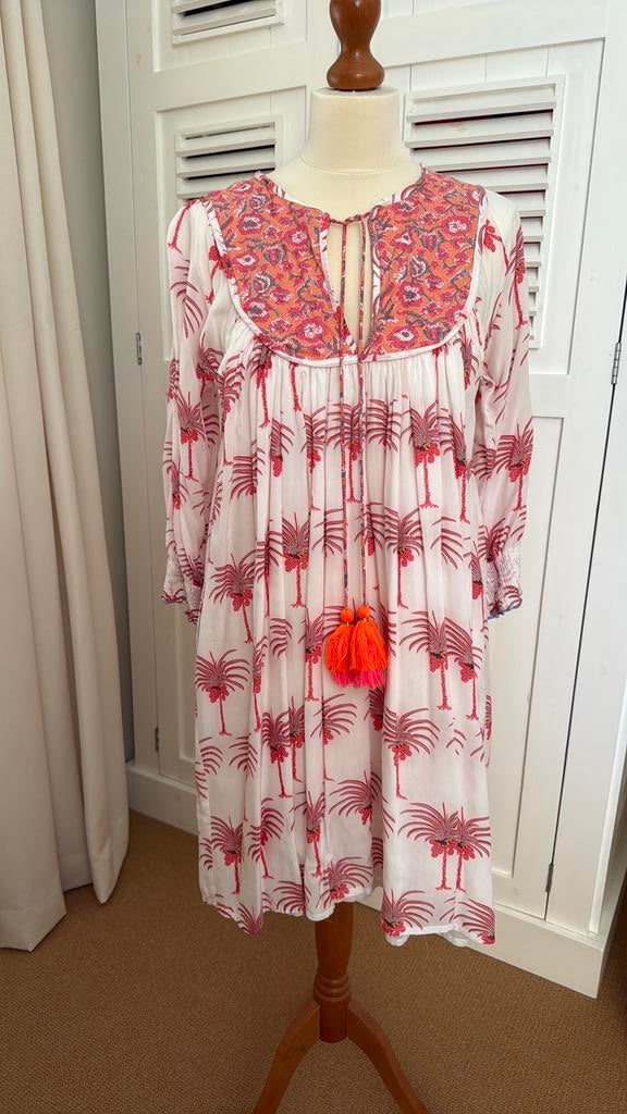 Zomerjurk Ibiza stijl Place du Soleil maat L, Kleding | Dames, Ophalen of Verzenden, Nieuw, Maat 38/40 (M), Onder de knie